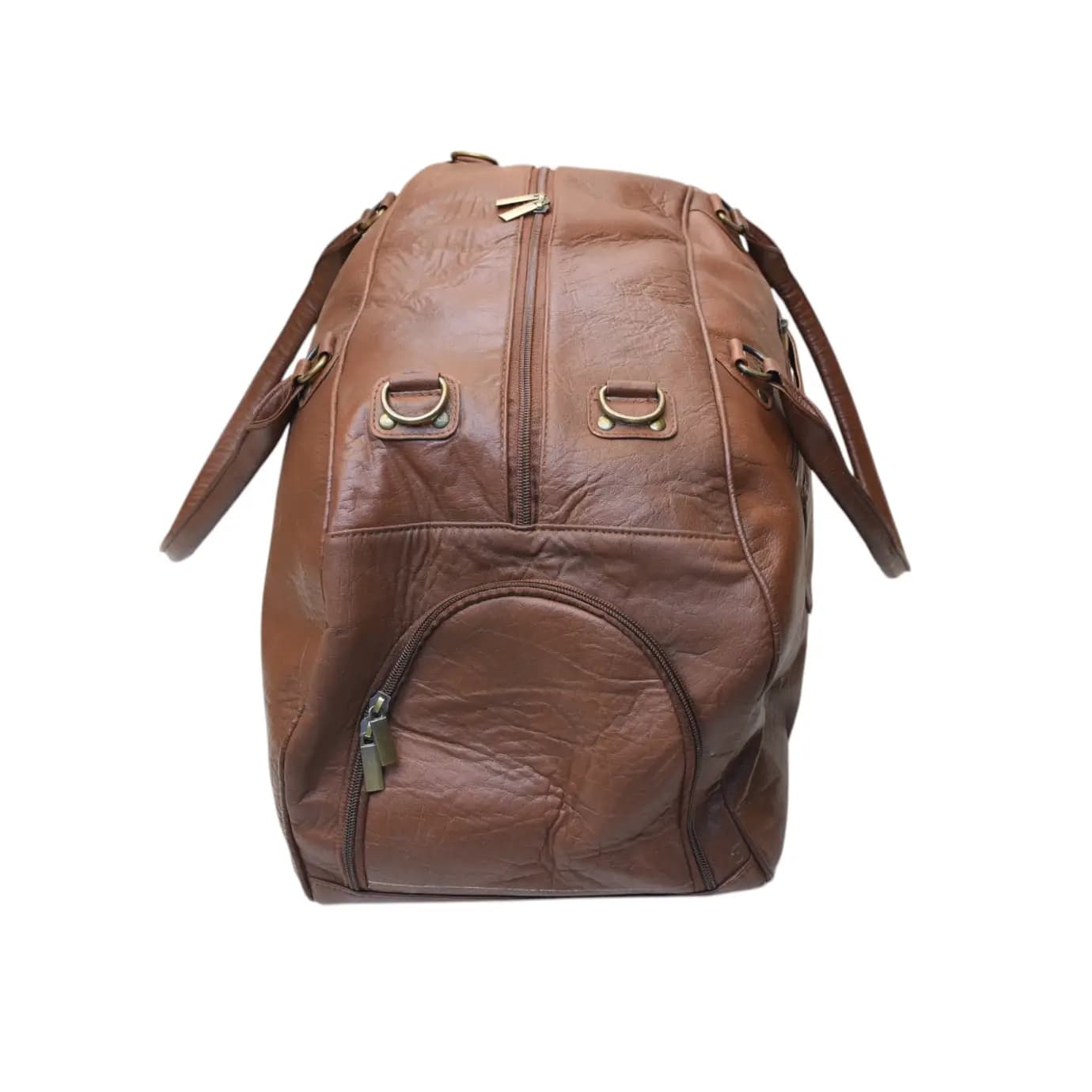 Bronze Leather Duffel Bag