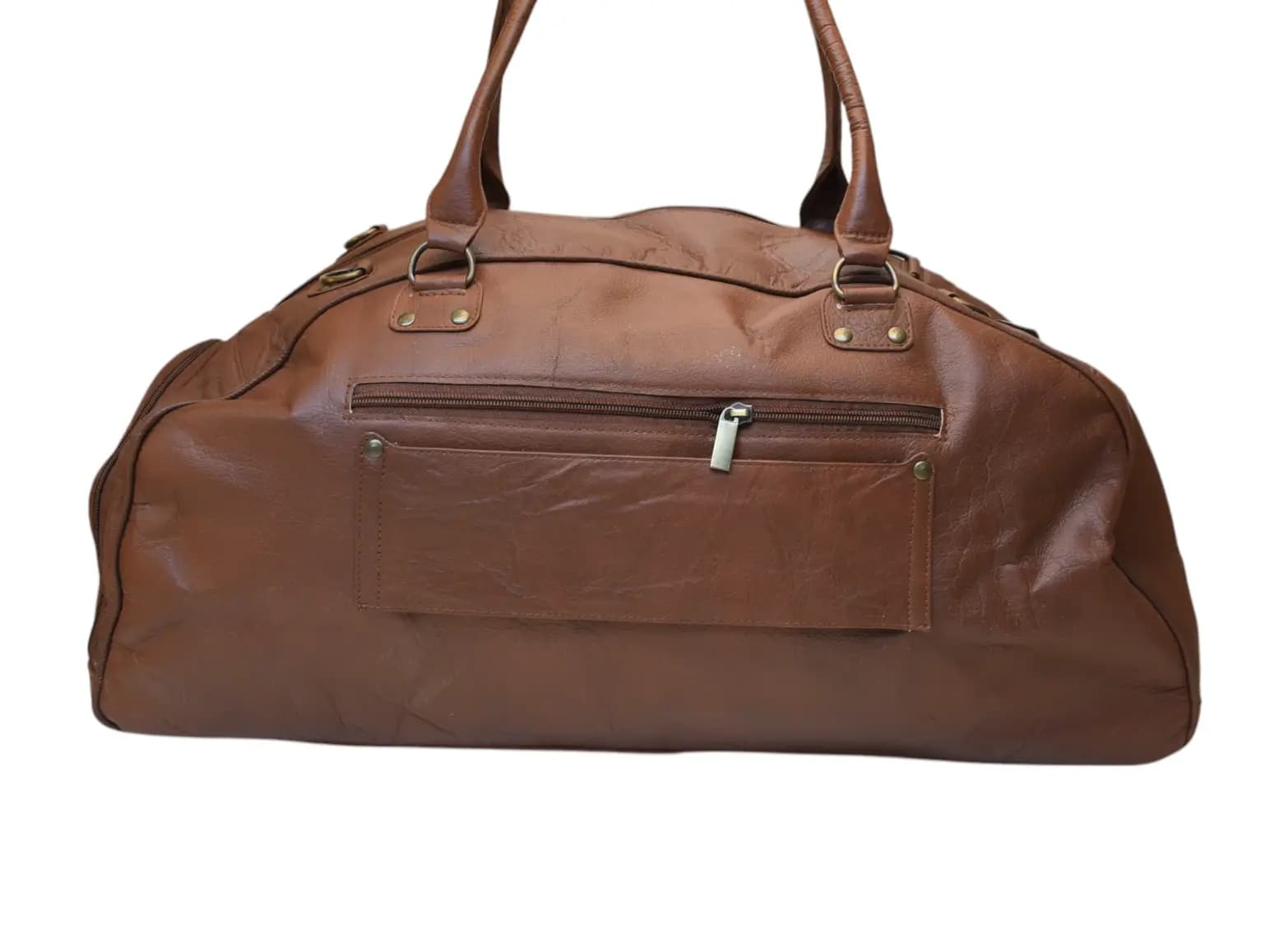 Bronze Leather Duffel Bag