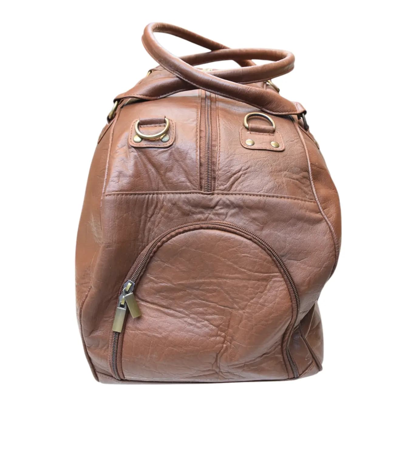 Bronze Leather Duffel Bag
