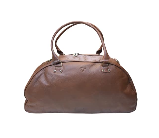 Bronze Leather Duffel Bag